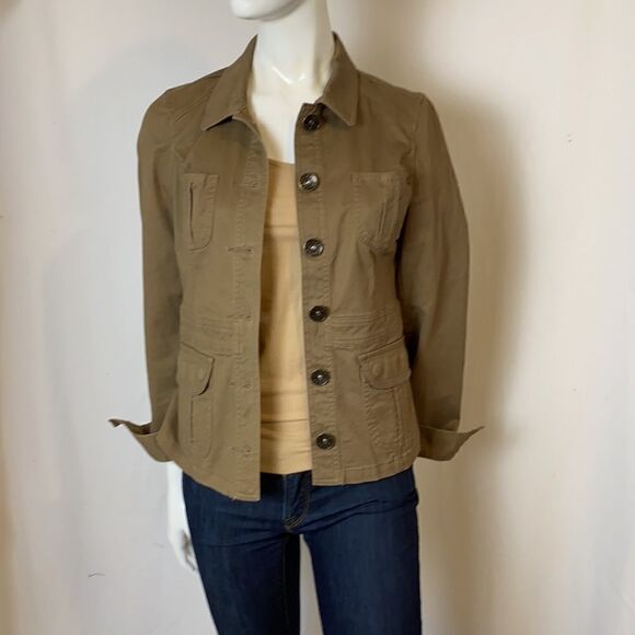 Guess Brown Denim Jean Utility Jacket with Pockets Size S - Picture 1 of 13
